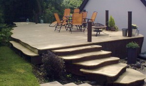 Curved Timber Stepped Decking