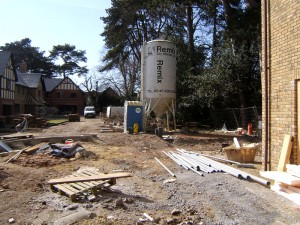 Development of a property garden - setting the foundations before landscaping.