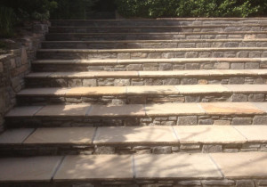 Stonework garden steps