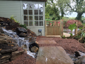 Water feature by boat house gate